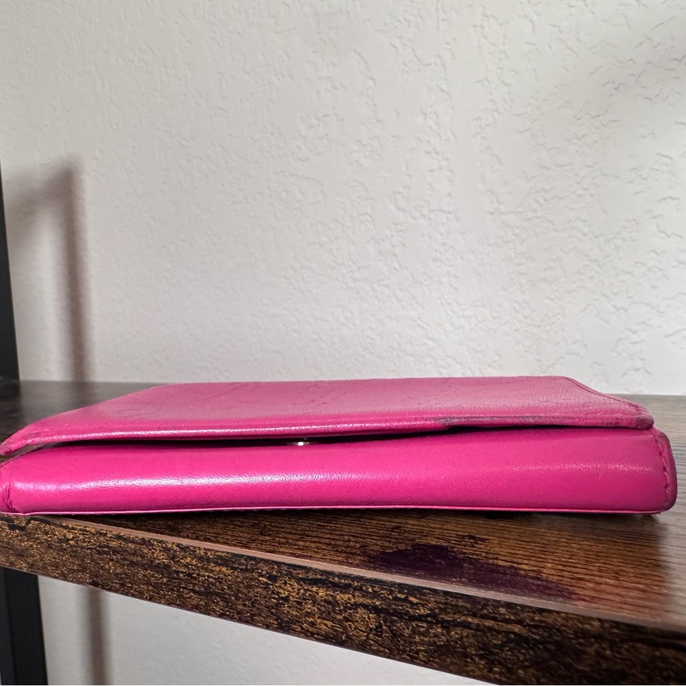Authentic YSL Yves Saint Laurent Vibrant Pink Leather Wallet - Picture 7 of 11